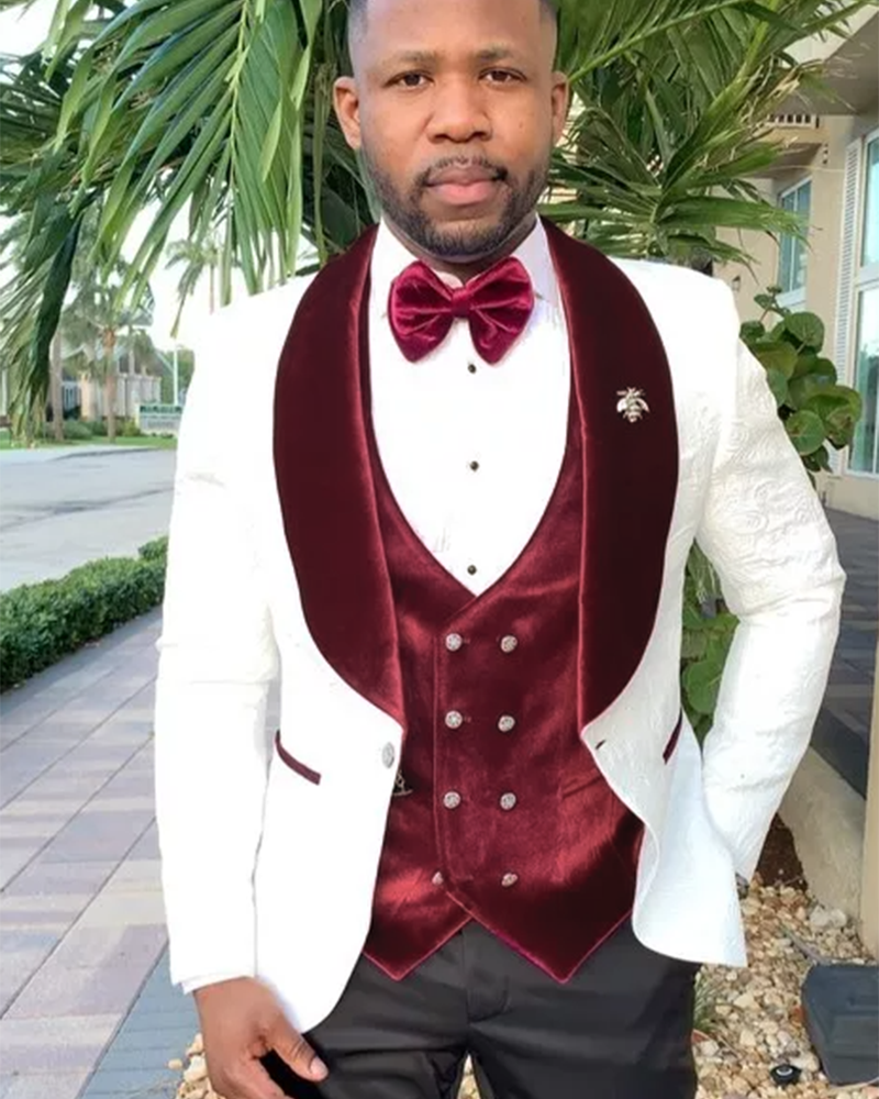 Ivory and Burgundy Tuxedo for Every Occasion main image 1