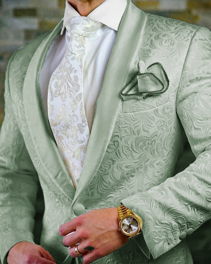 sage green tuxedos