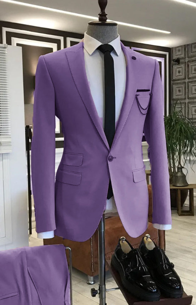 lavender prom suits for men 2 pieces