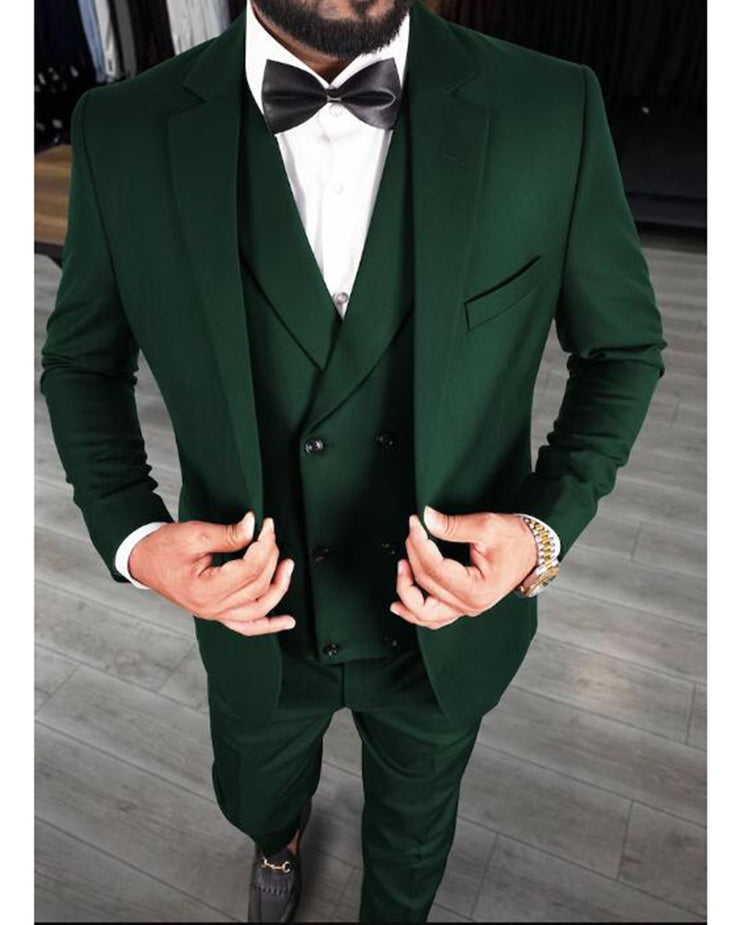 Dark Green Mens Prom Suits for Party 3 Pieces Formal Outfits CB39192
