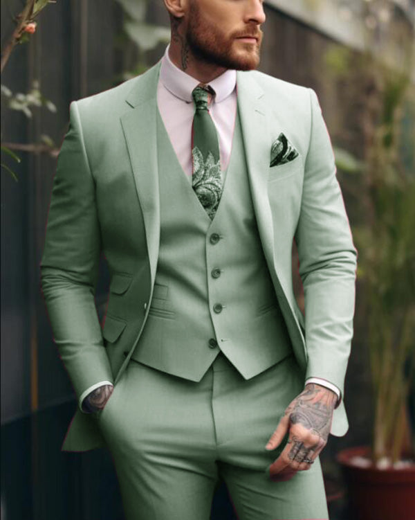 Sage Green Groomsmen Suits 2025 Spring Wedding Outfits for Men 3 Piece ...