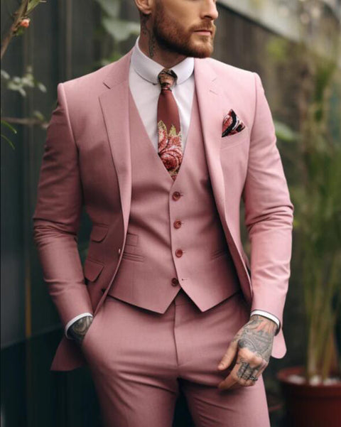 Groom & Groomsmen Suits - Handsome Pink For Sale main image 0