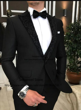 Black prom tuxedo main image 1