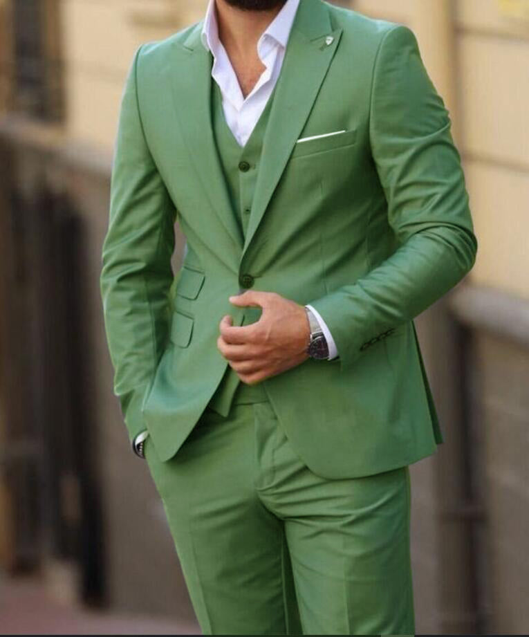 Handsome Light Emerald Green 3 Pieces Mens Suits CS4326 – classbydress