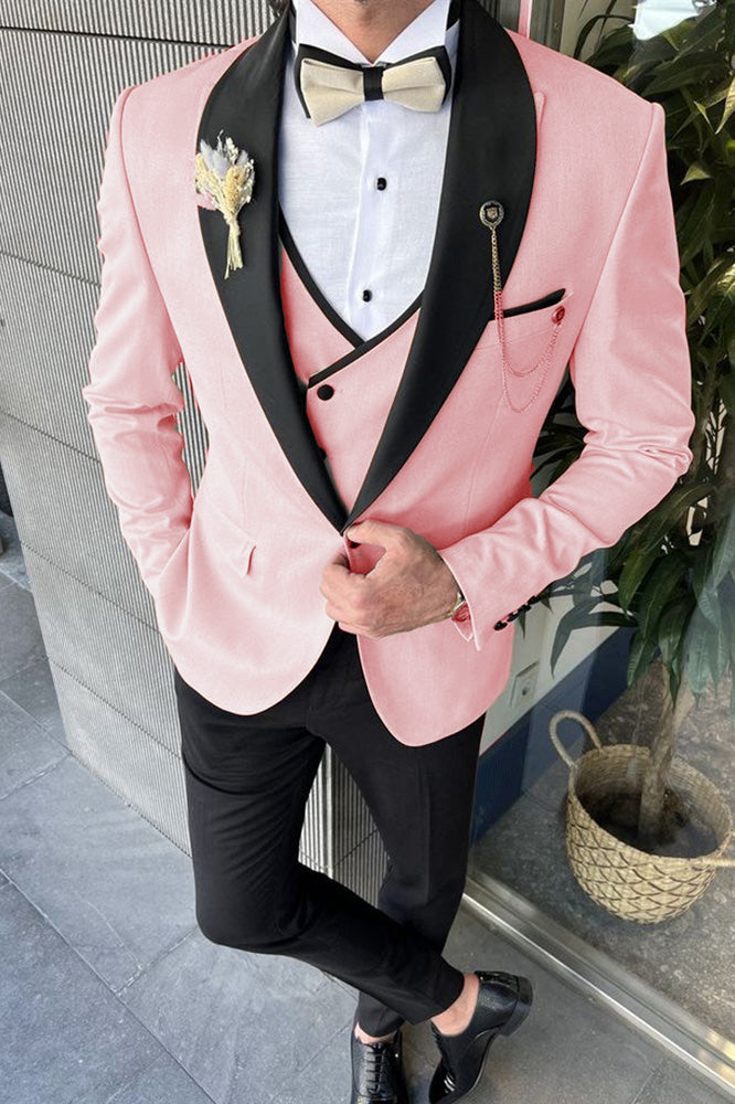 Slim Fit Tailor Made Three Pieces Pink Tuxedo for Men CB3731 – classbydress