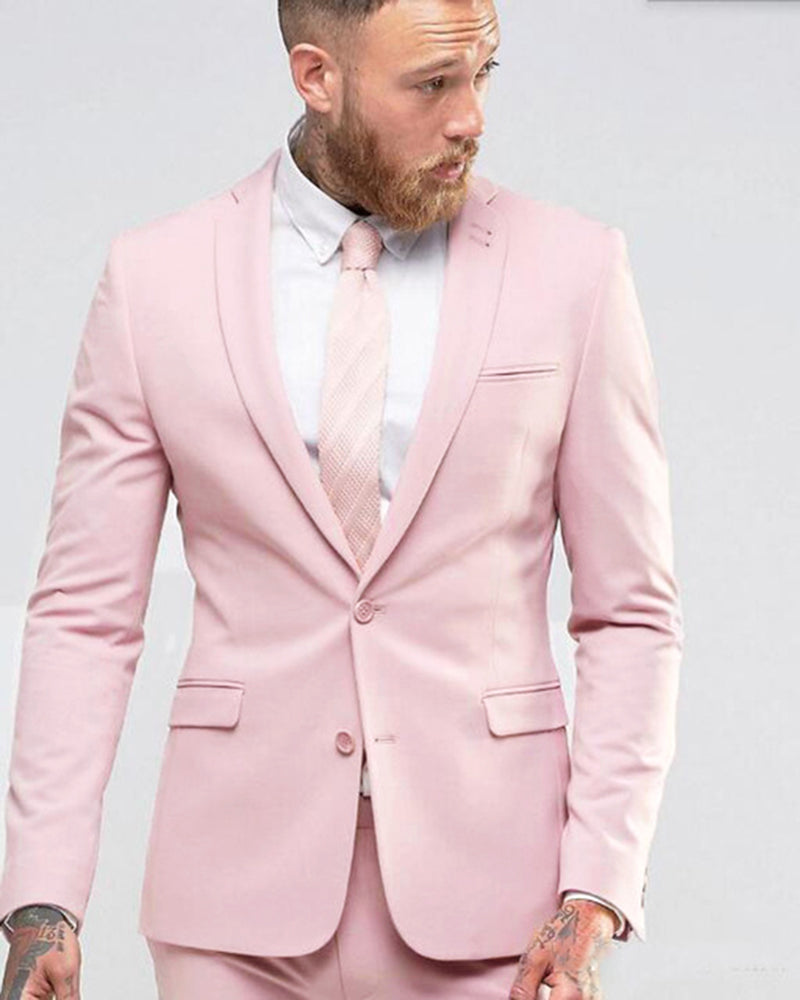 Double-breasted Pink Suit For Your Mid-week