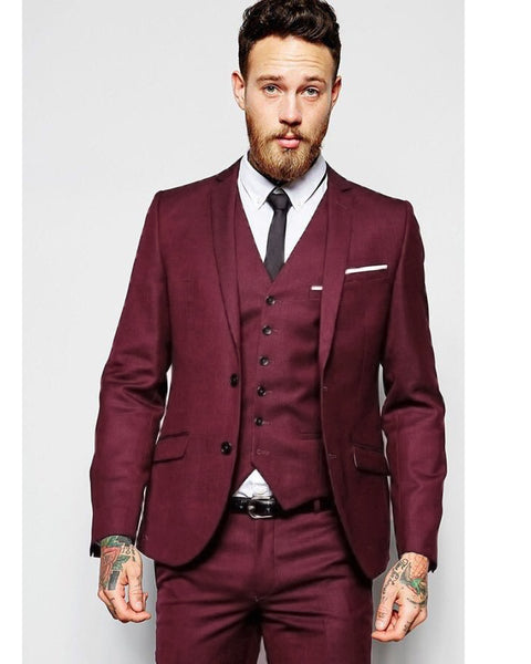 Two-Piece Homecoming Suit For Guys by Modern TylerBespoke | Burgundy main image 1