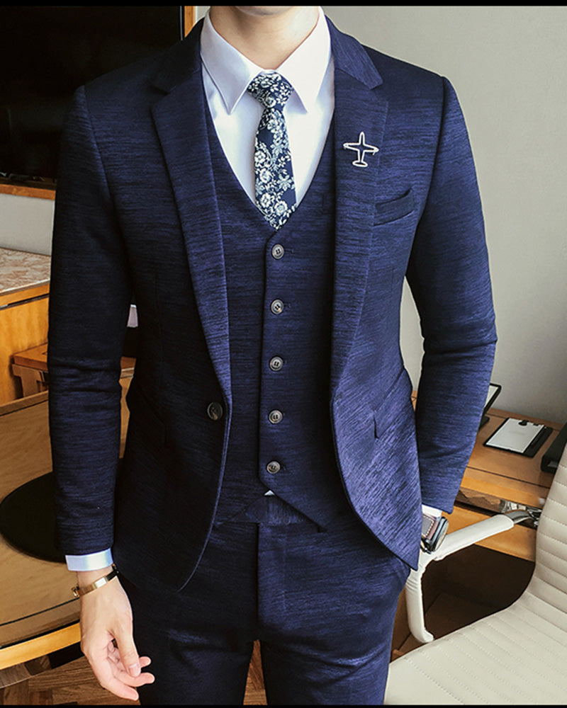 British Brown Plaid Suit Classic Slim Two Button Blazer with Vest Pants,3  PCS | eBay