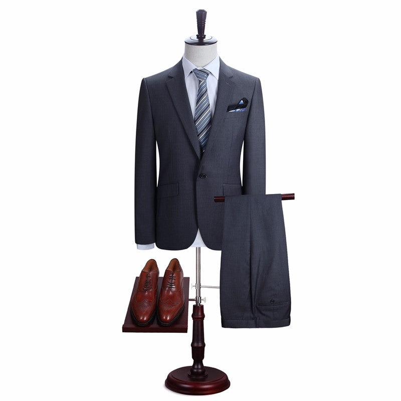 Blue /Dark Gray notch lapel Men Suits Blazer With Pants Slim Fit Casua ...