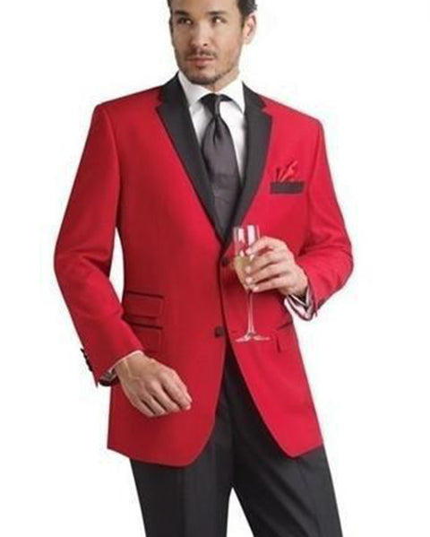 Red Prom Suit with Black Satin Lapel Red Tuxedo for Men – classbydress