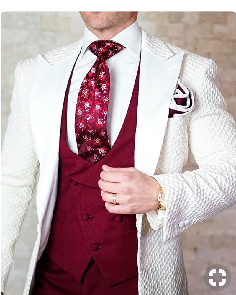 White Men's 3 Piece Suits, Wedding Suit, Party Wear Suit, Prom Bespoke,  Groomsmen, Prom Bespoke Suit, Custom Suit, Elegant Suit, Terracotta - Etsy