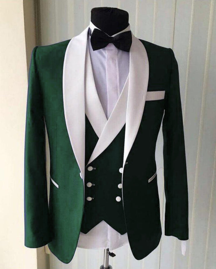 3 Pieces Dark Green Groom & Groomsmen Suits for Sale main image 1