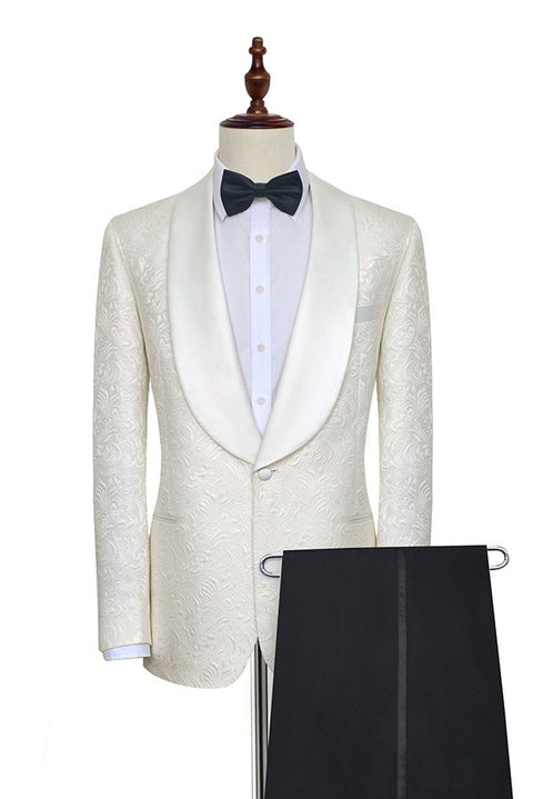 Ivory Wedding Suit for Black Men Suit Blazer Tuxedo two Pieces (jacket ...