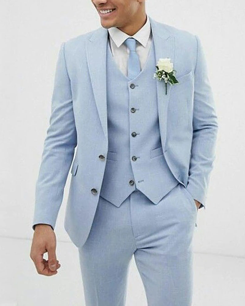 Mens Slim Fit 2 Piece Suits, Suit Mens Blue Wedding
