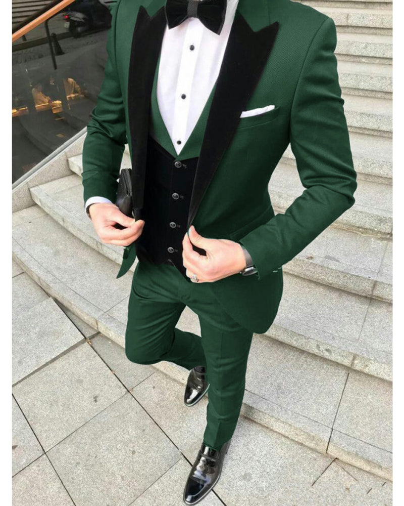 Dark green sale prom tux