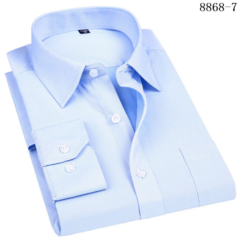 Men's Business Casual Long Sleeved Shirt White Smart Male Social Dress ...