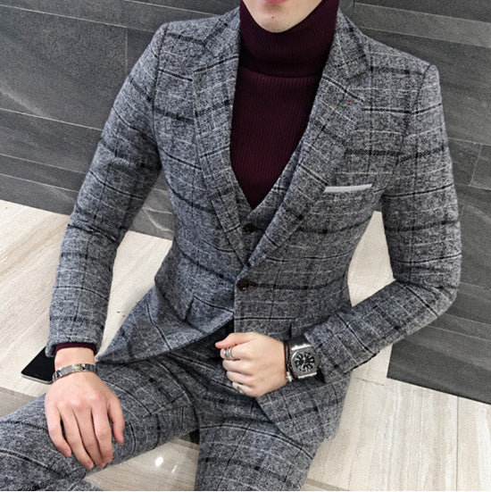 New Style Designs Navy Blue 3 Pieces 2022 Men British Mens Suit ,Autum –  Classbydress