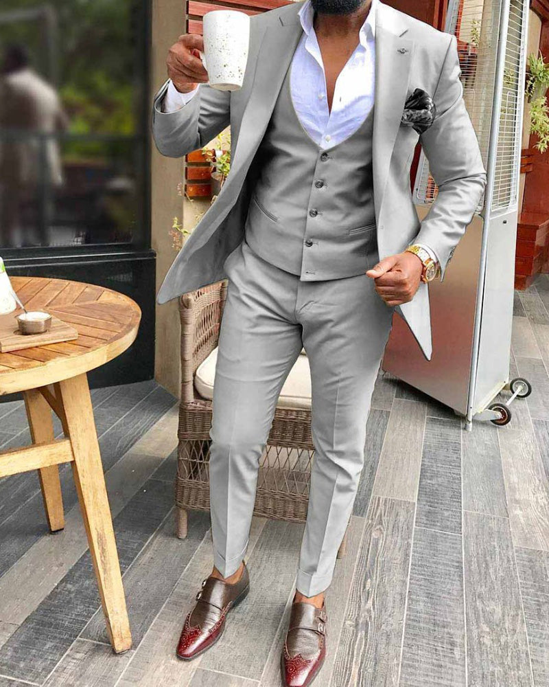 Gray groomsmen hot sale suits