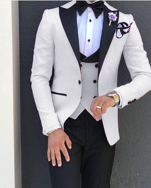 Elegant Pink/Black Tuxedos for Wedding Mens Dress Prom Suits 2022 3 Pi ...