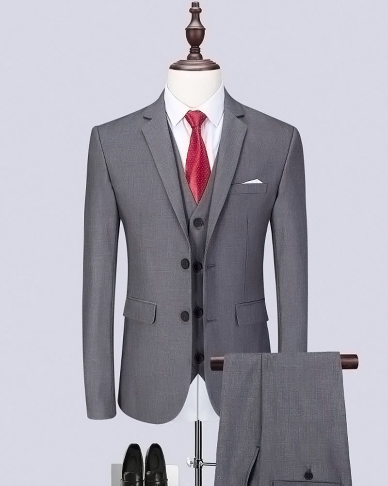 Online Slim Fit Charcoal Gray Groomsmen Suits Design 3 Pieces (Jacket+ ...