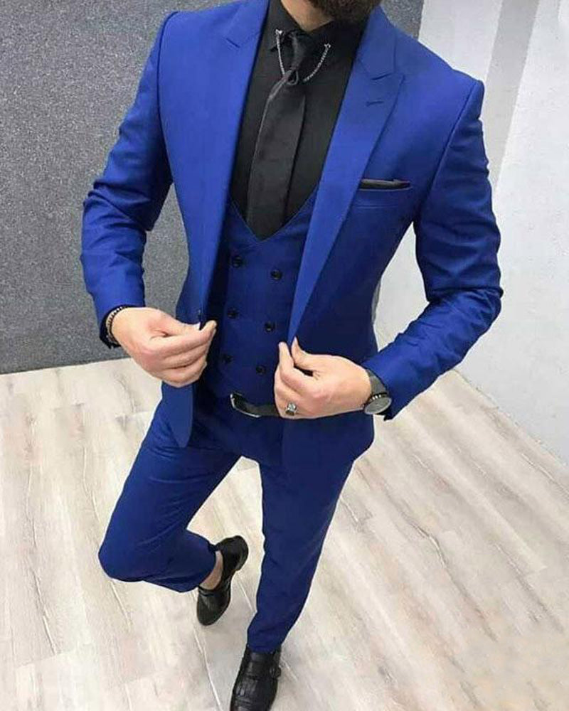 Royal Blue Men Tuxedo 3 Pieces Blazer CB3321 – classbydress