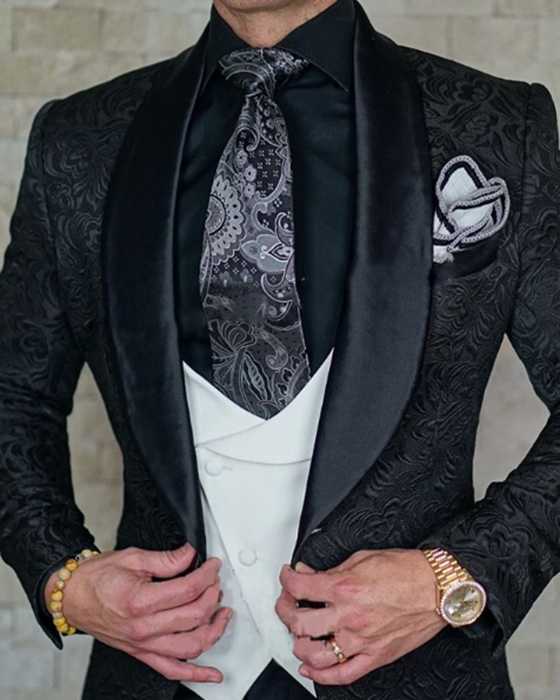 Handsome Classyby Black Groom Wedding Tuxedos Formal Jaqueta Dress Sui ...