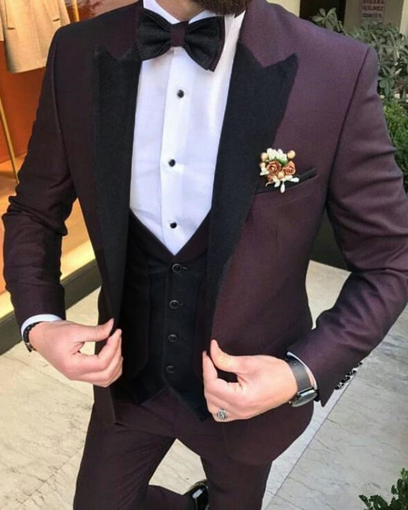 Purple sale tuxedo wedding