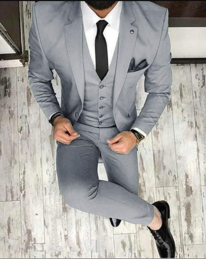 Gray 3 Pieces Blazer Suits Wedding Dress Suits for Men CB0818 ...