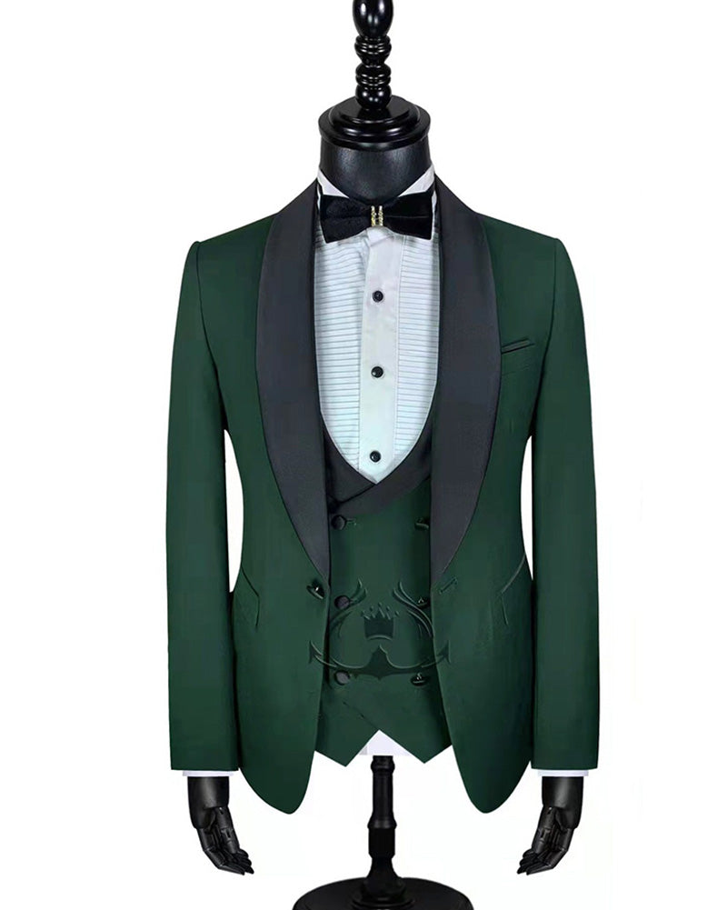 Dark Green Wedding Tuxedo Suits for Men ,3 Pieces Slim Fit Prom Dress ...