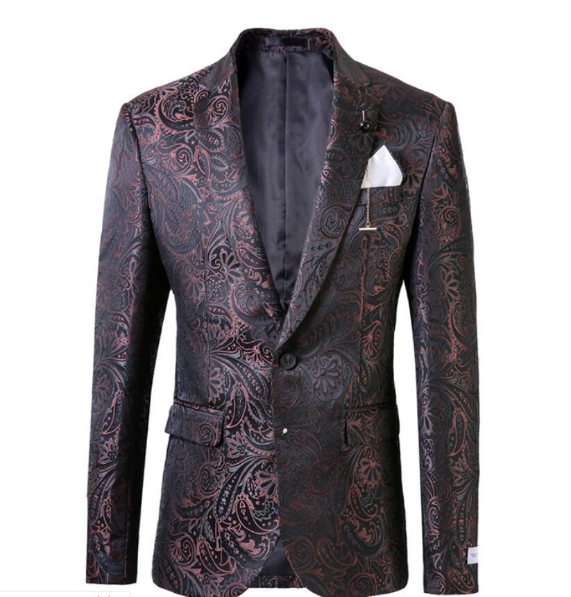 Classyby Slim Fit MenOutfit Print Latest Coat Suit Blazer Jacket One P ...