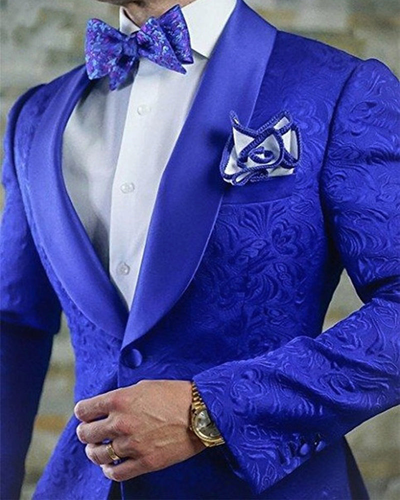 Royal Blue Herringbone Linen 2 Piece Tailored Italian Suit - 1913  Collection | Hawes & Curtis