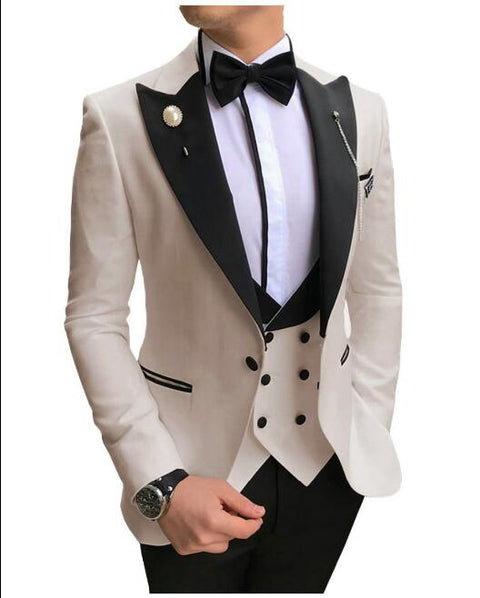 Elegant Pink/Black Tuxedos for Wedding Mens Dress Prom Suits 2022 3 Pi ...