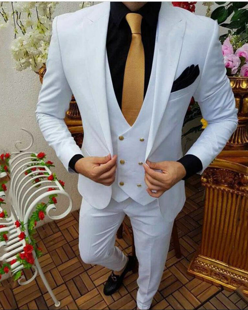 Jack Doyle White Pinstripe Three Piece Suit | Wedding Suits Distributors  Cork