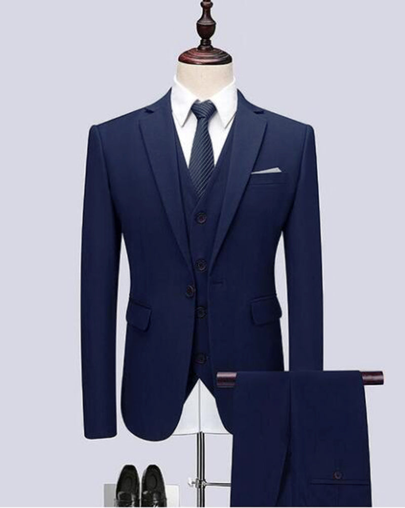 Navy Blue Men Business Suits for Men Formal Prom Suits jacket Dinner ...