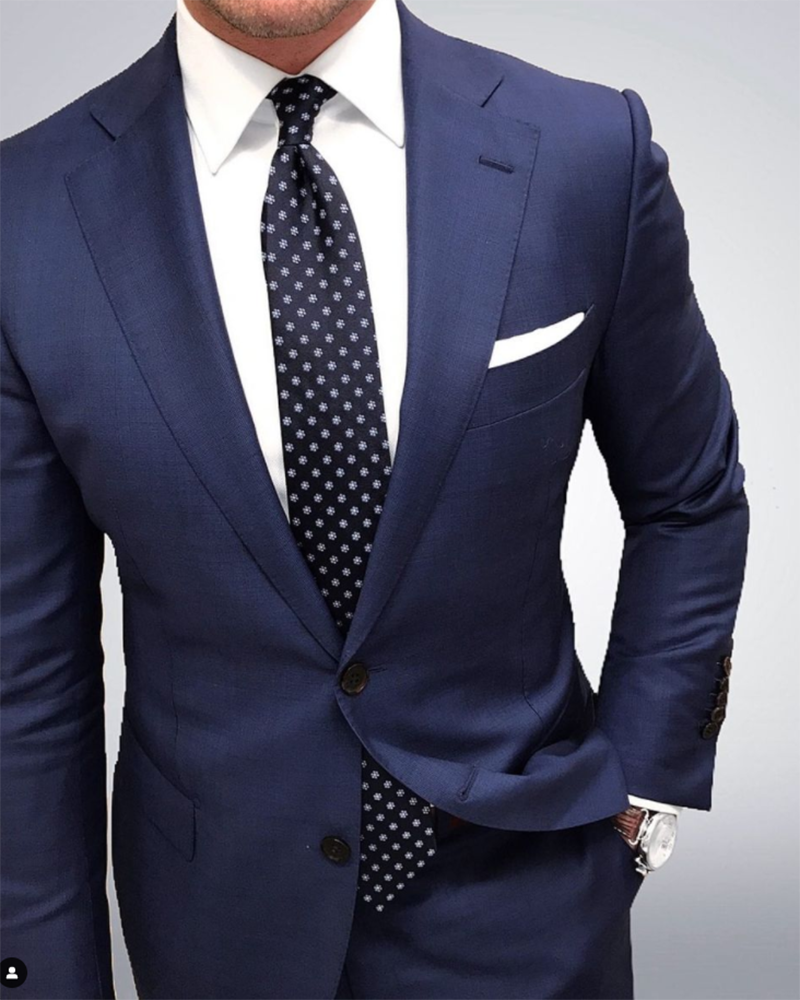 Tailor Made Navy Blue Slim Fit Groomsmen Suit for men 2 Pieces (Jakcet ...