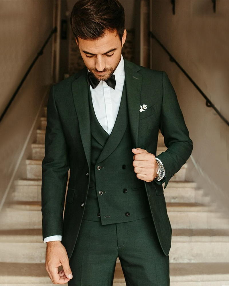 Forest green online wedding suit