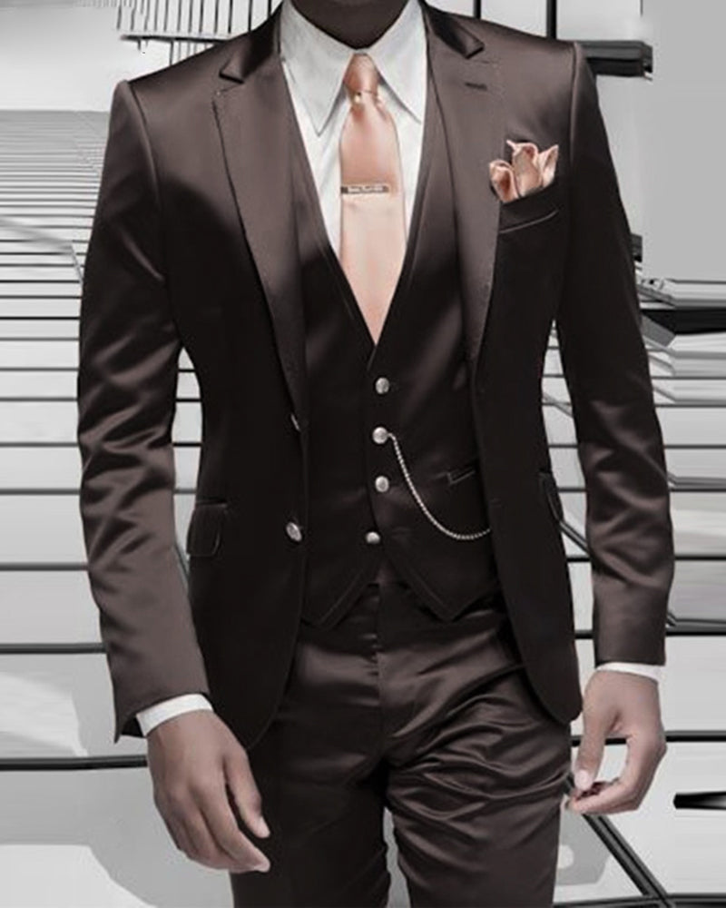 Elegant Chocolate Brown Double Breasted Suit for Men – VARDO