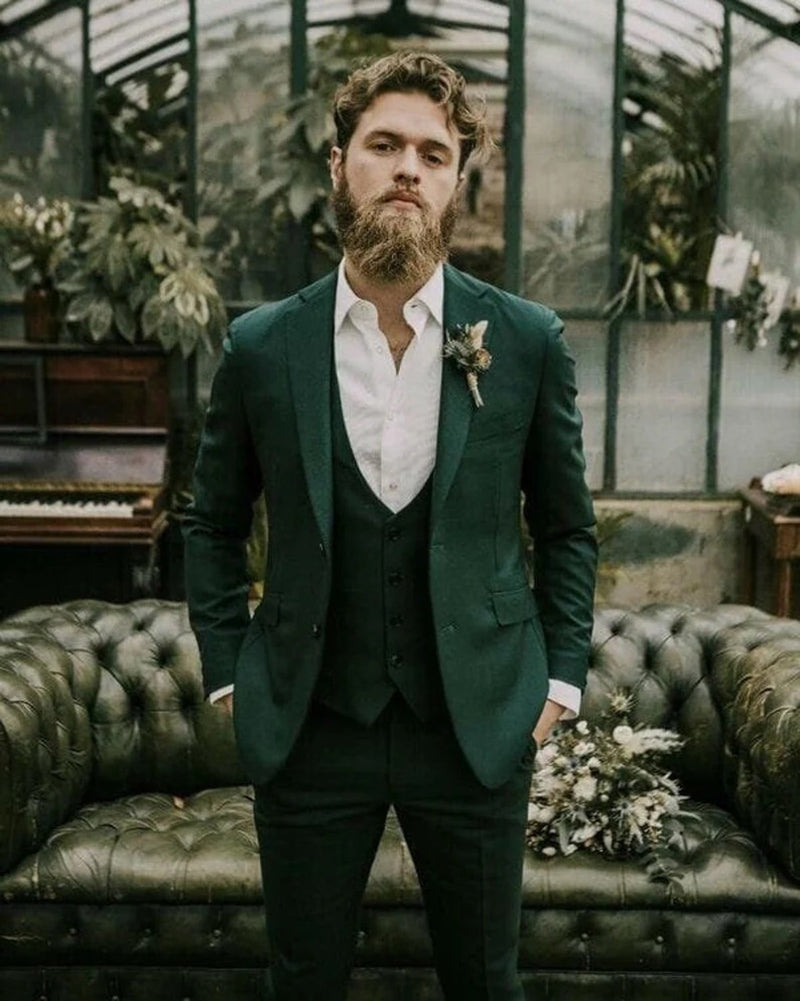 Dark green suit for wedding best sale