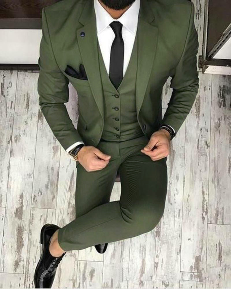 SELECTED HOMME Dark Green Formal Suit Blazer