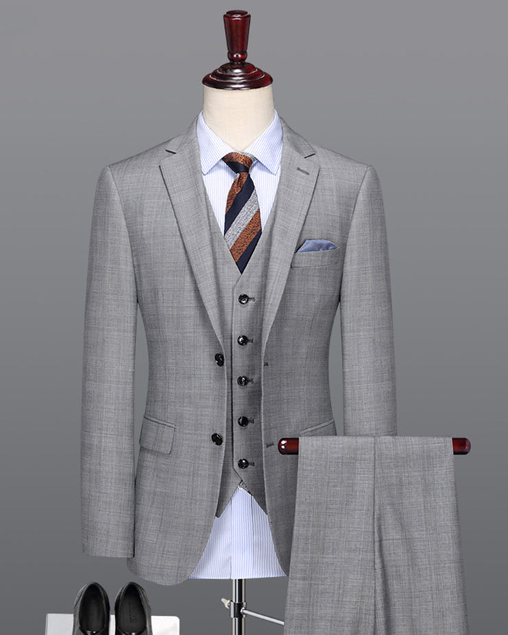 50% Wool men suit light grey groom men suits for wedding party father ...